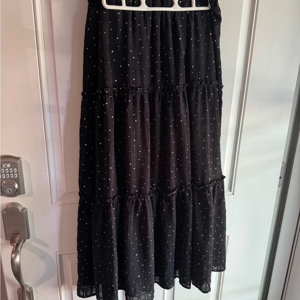 Elegant Black Polka Dot Skirt